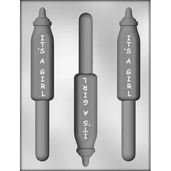 It's a Girl Pretzel Rod Chocolate Mold › Sugar Art Cake & Candy Supplies